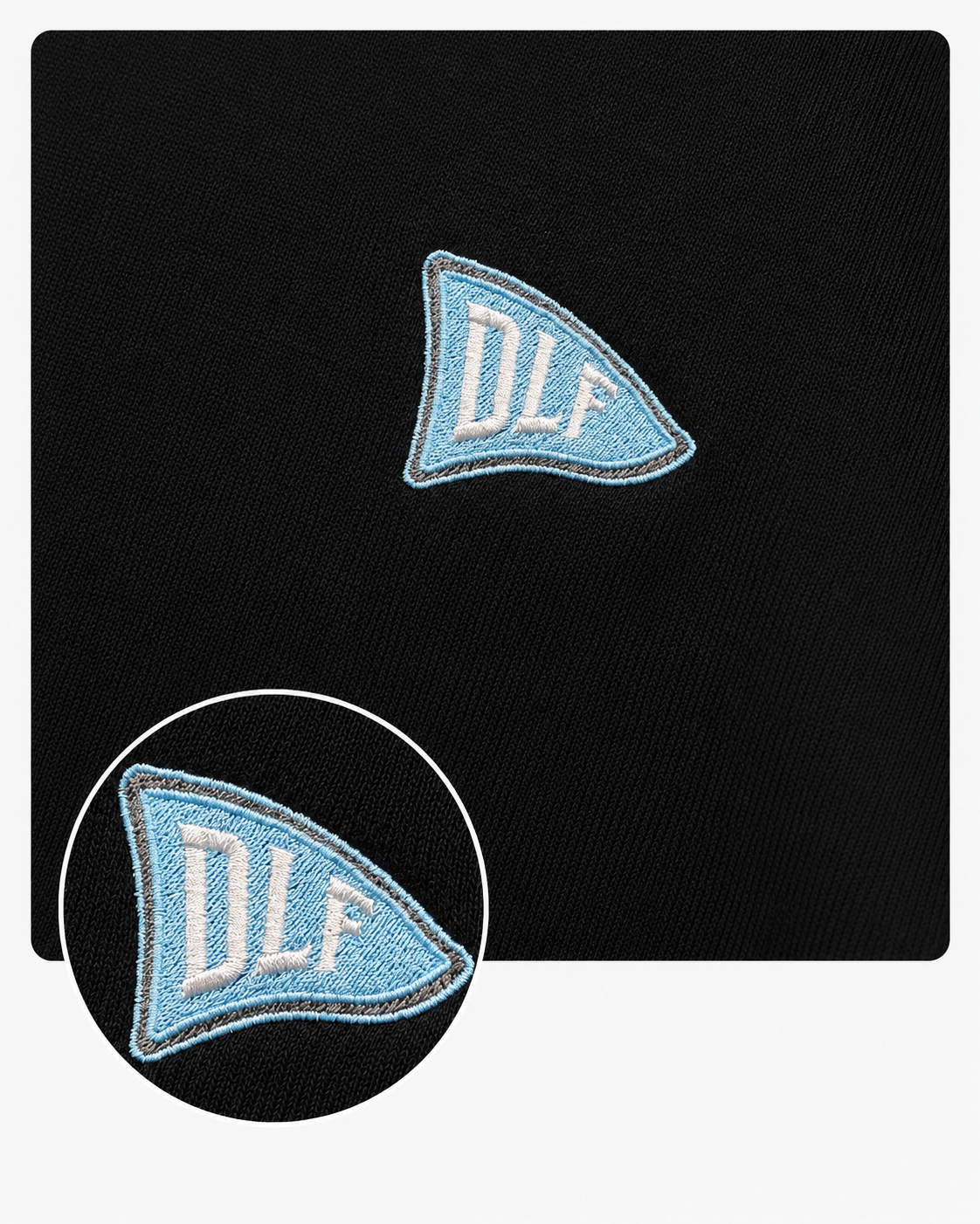 DELAFORME DLF Pennant Embroidered Black Pullover Hoodie