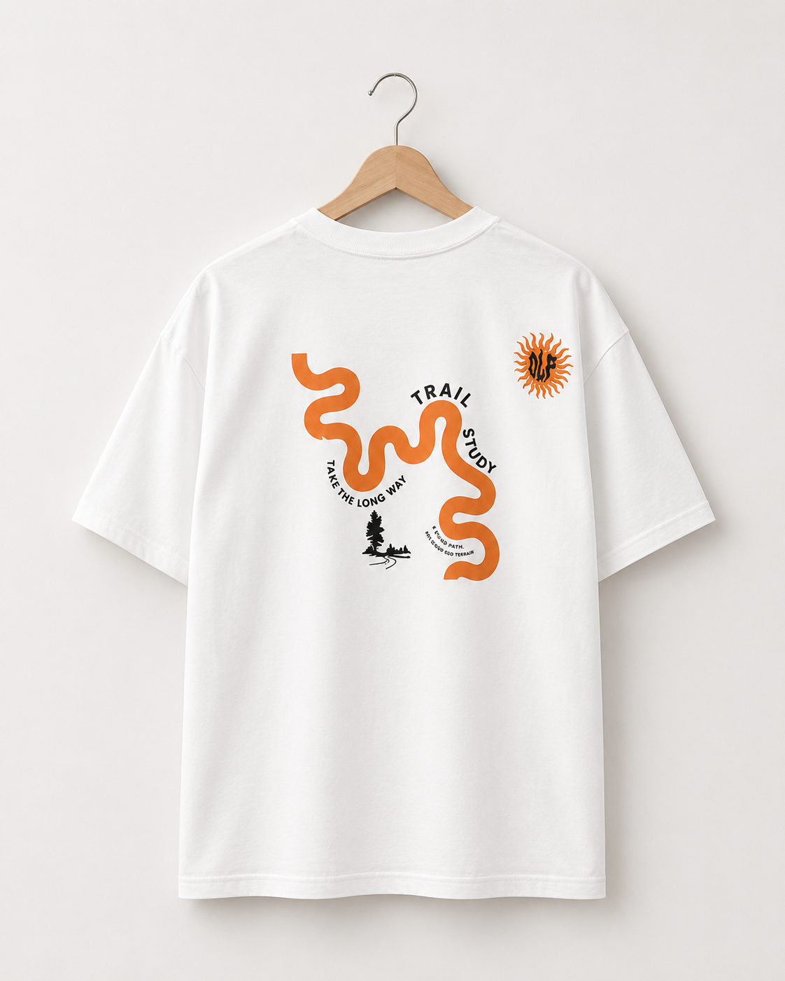 Trail Study Graphic Embroidered Oversized T-Shirt – White