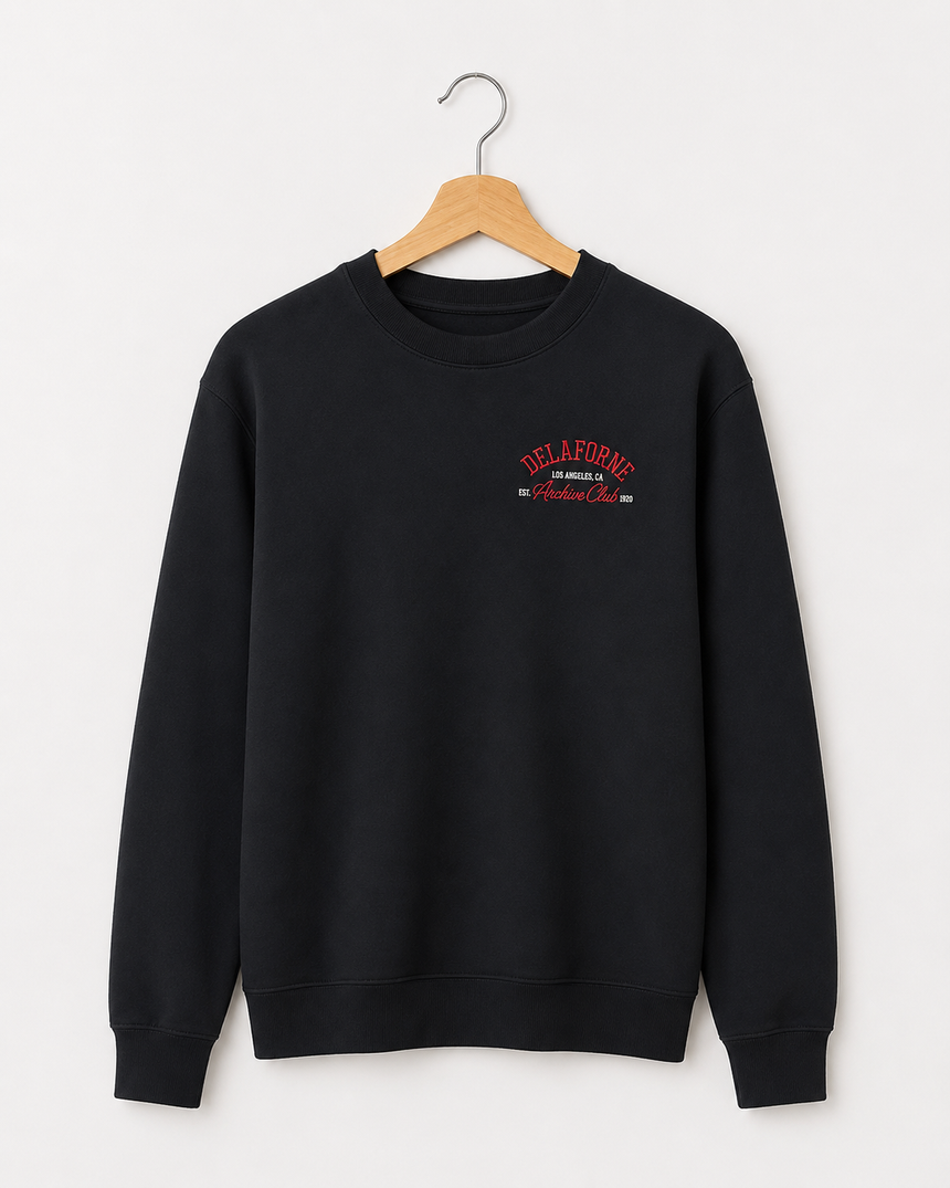 De La Forme Archive Club Graphic Embroidered Crewneck Sweatshirt