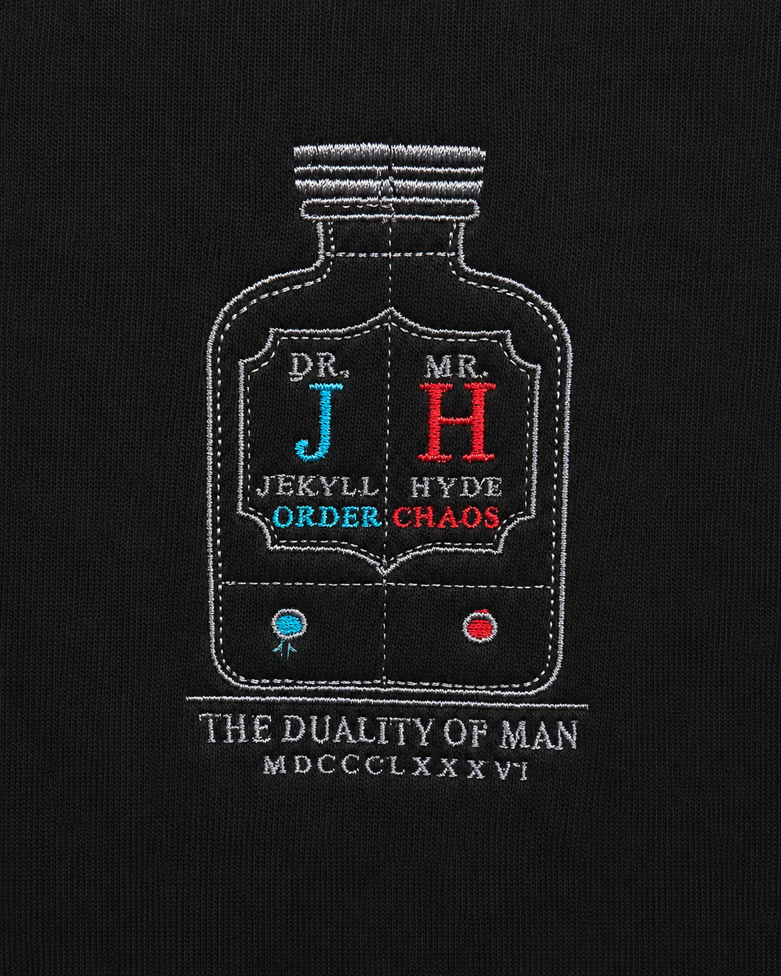 Jekyll & Hyde Apothecary Bottle Embroidered Crewneck Sweatshirt