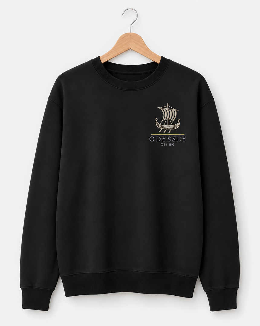 De La Forme Odyssey Ship Embroidered Crewneck Sweatshirt