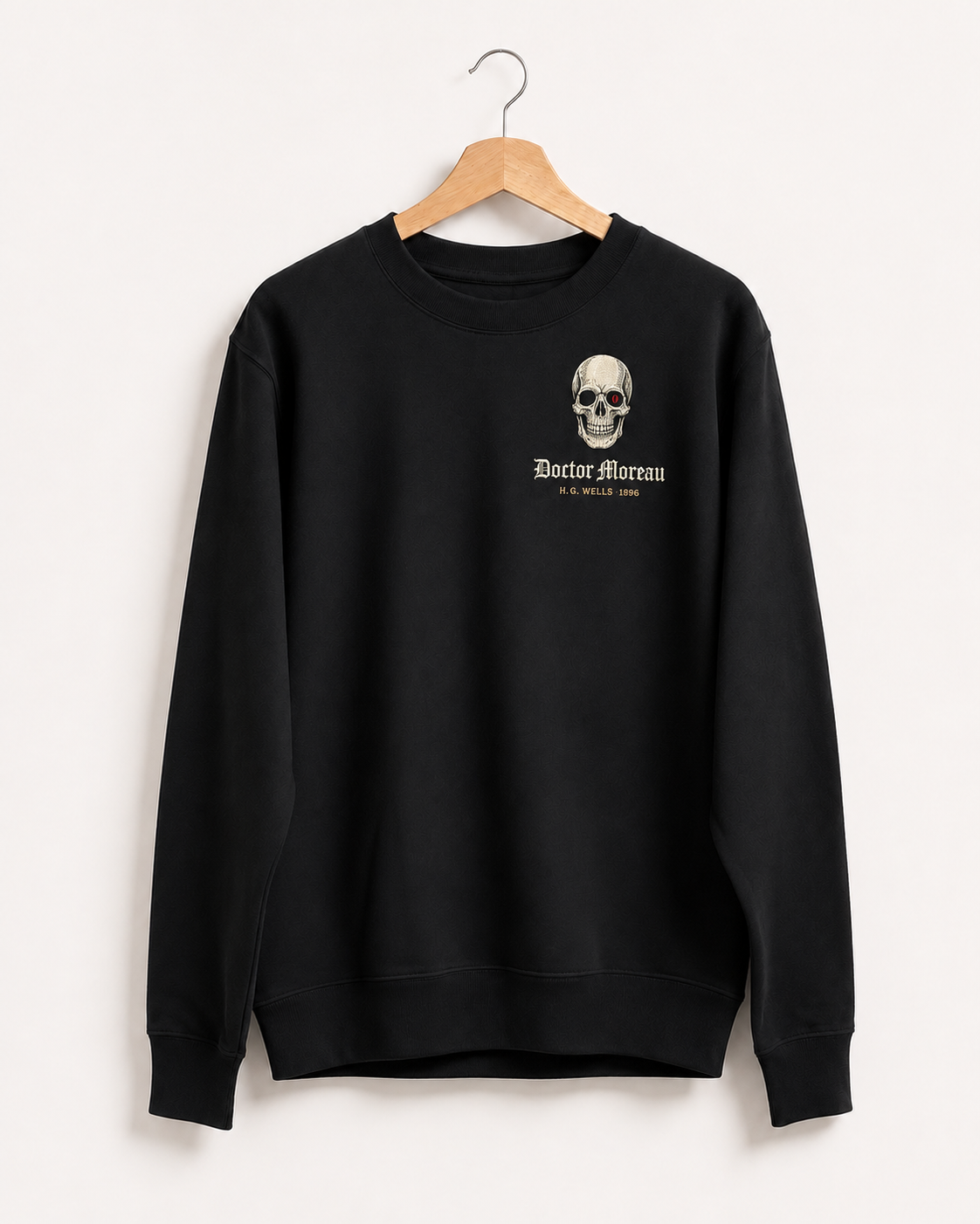 Doctor Moreau Skull Embroidered Crewneck Sweatshirt