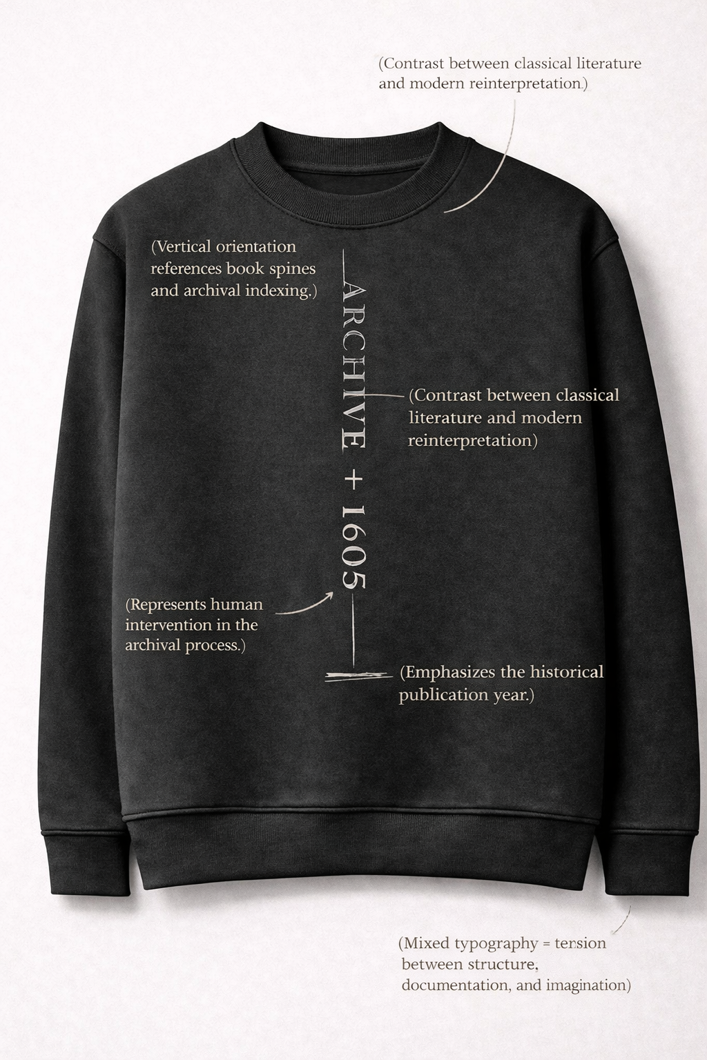 Don Quixote Archive 1605 Minimalist Sweatshirt