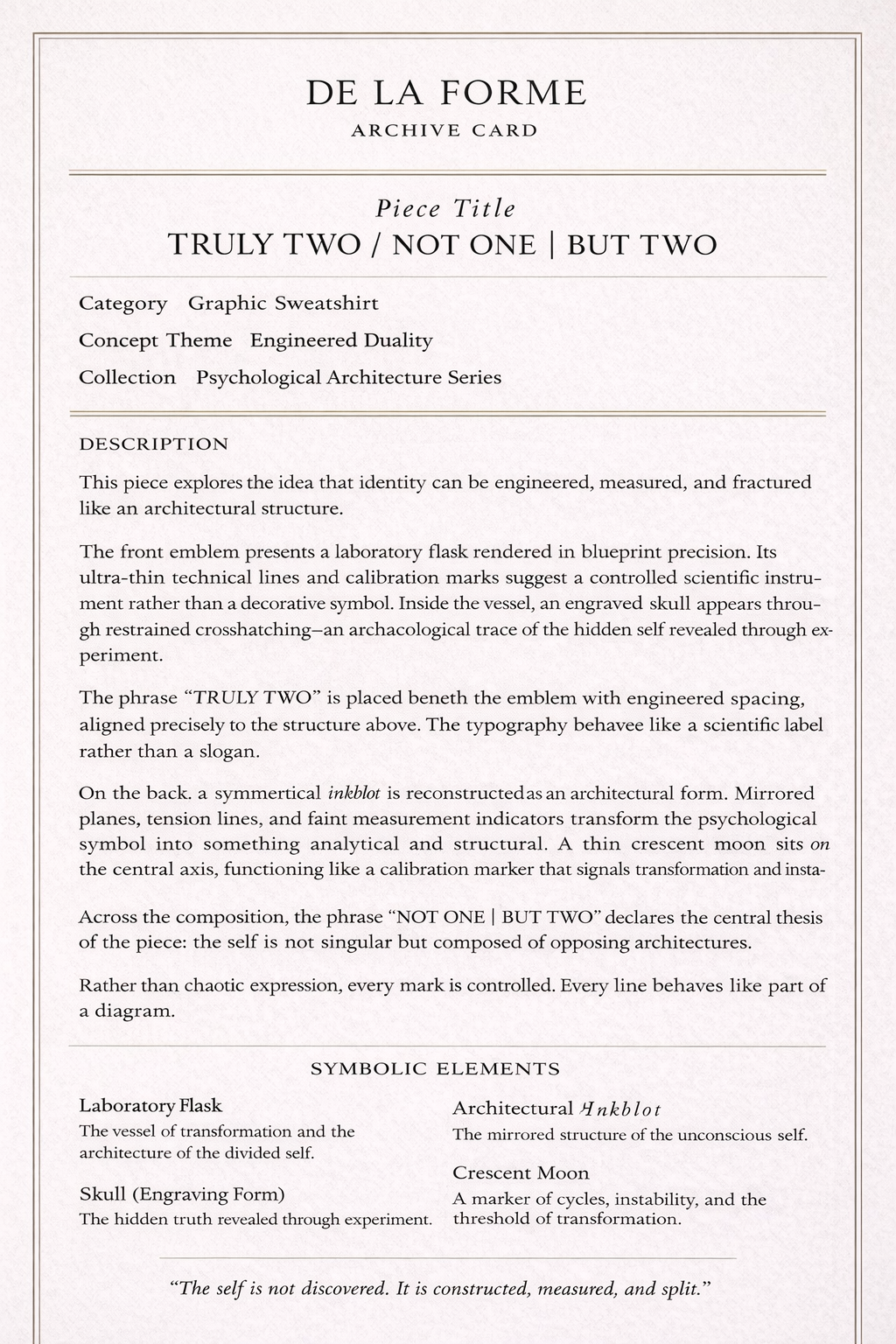 TRULY TWO — Engineered Duality Graphic Sweatshirt