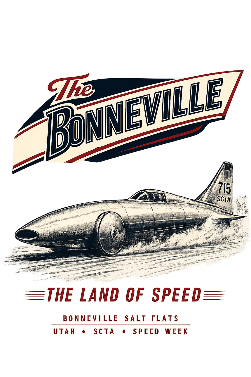 De La Forme Bonneville Land of Speed Embroidered & Graphic Tee