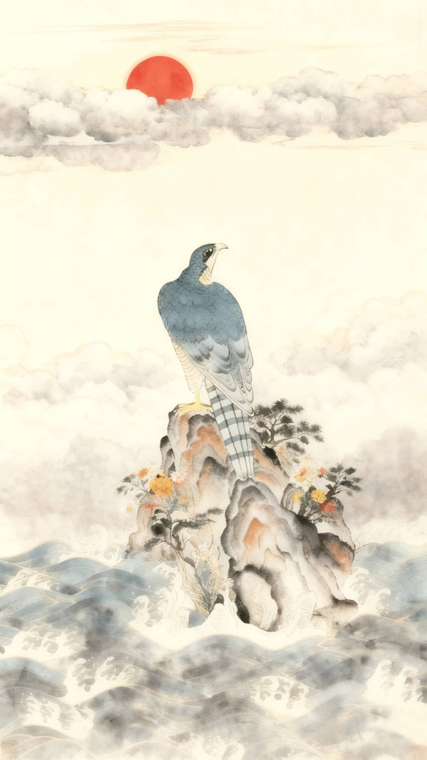 De La Forme Dokdo Guardian — Minhwa Hawk Archive Oversized T-Shirt