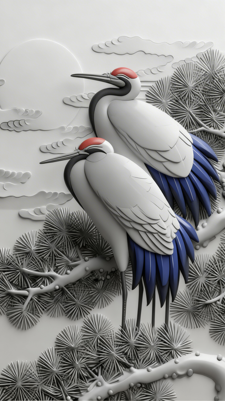 De La Forme Moonlit Cranes — Eastern Archive Graphic Oversized T-Shirt