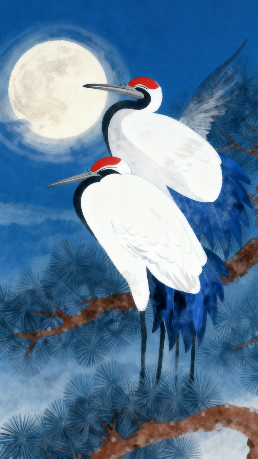 De La Forme Moonlit Cranes — Eastern Archive Graphic Oversized T-Shirt