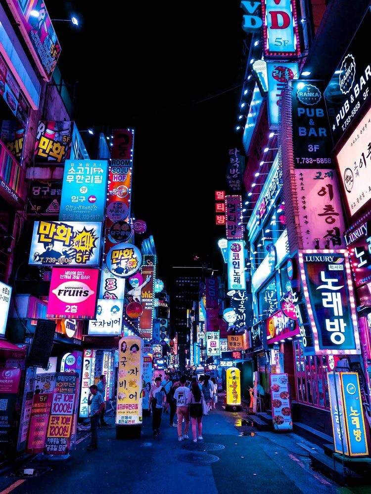 Seoul Neon Archive — Night Street Study Oversized T-Shirt