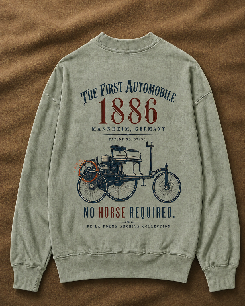 De La Forme Motorwagen First Automobile Crewneck