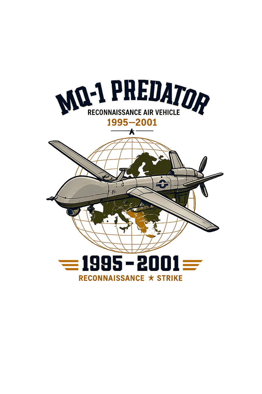 De La Forme MQ-1 Predator Embroidered & Graphic Crewneck