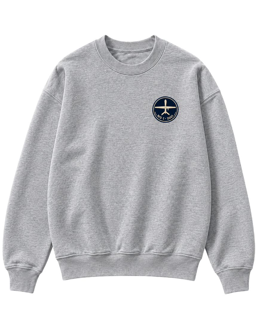 De La Forme MQ-1 Predator Embroidered & Graphic Crewneck