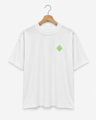 DE LA FORME Neon Green Embroidered Logo T-Shirt – White