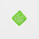 DE LA FORME Neon Green Embroidered Logo T-Shirt – White
