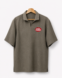 De La Forme Embroidered Open-Collar Short Sleeve Shirt – Olive
