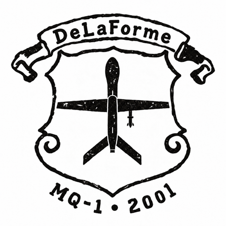 De La Forme MQ-1 Predator Embroidered & Graphic Crewneck