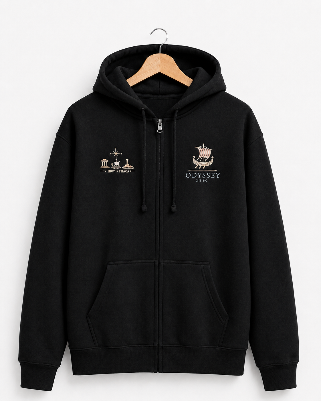 Odyssey Troy to Ithaca Embroidered Zip-Up Hoodie