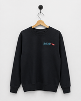 DeLaForme Bottle Flow Black Embroidered Crewneck Sweatshirt