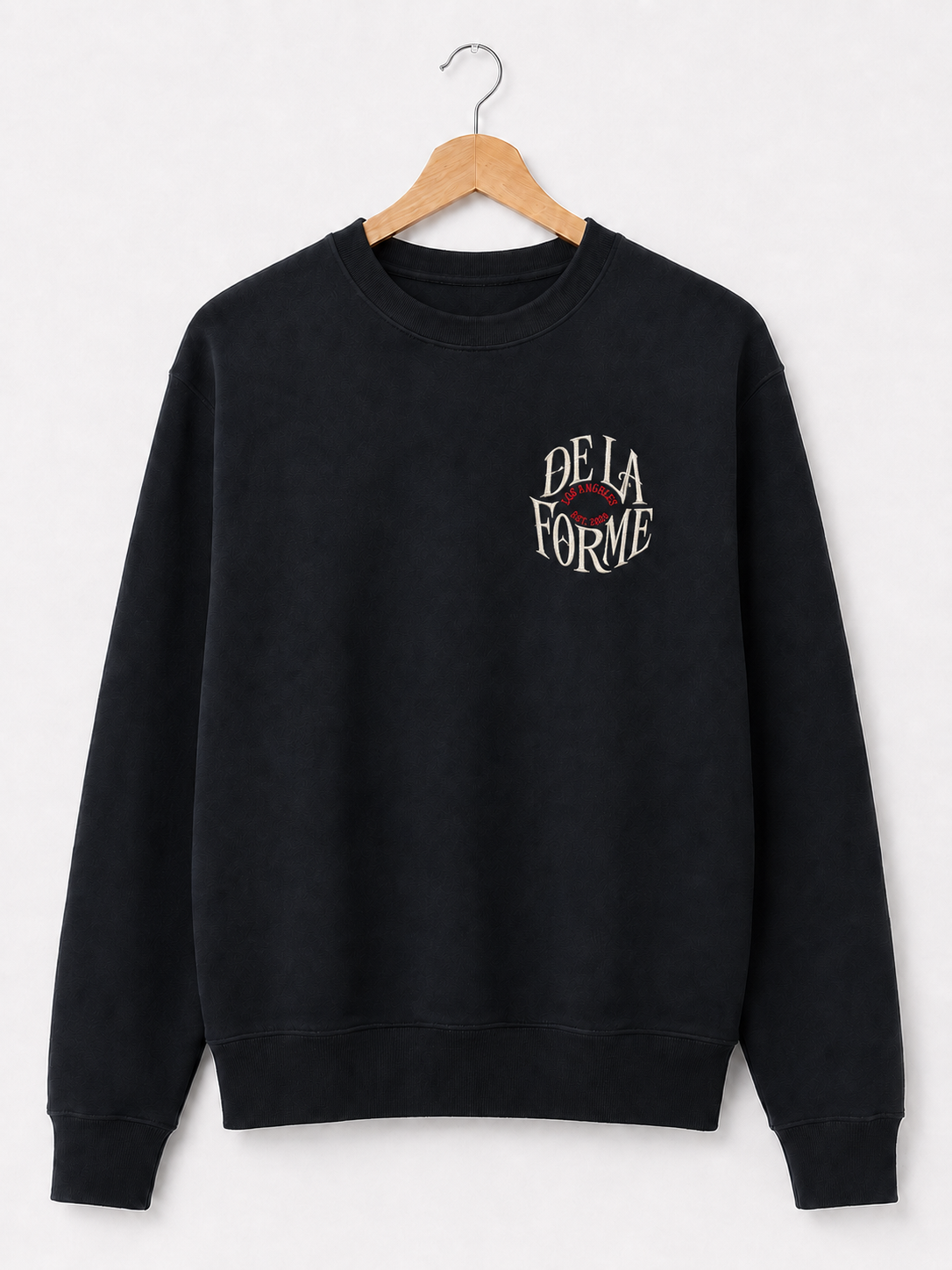 De La Forme Los Angeles Logo Embroidered Crewneck Sweatshirt