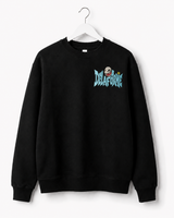 DELAFORME Skull Graffiti Embroidered Black Crewneck Sweatshirt