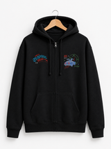 Temporal Drive Time Machine Embroidered Zip-Up Hoodie