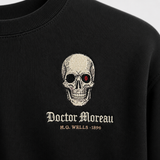 De La Forme Doctor Moreau Skull Embroidered Crewneck Sweatshirt