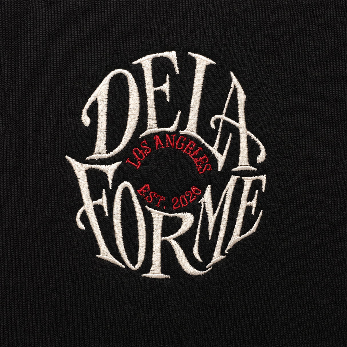 De La Forme Los Angeles Logo Embroidered Crewneck Sweatshirt