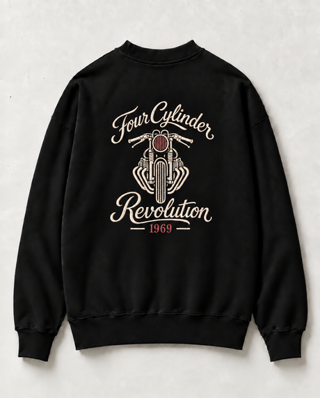 De La Forme Four Cylinder Revolution Embroidered Crewneck