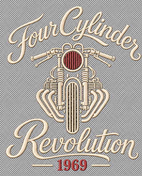 De La Forme Four Cylinder Revolution Embroidered Crewneck