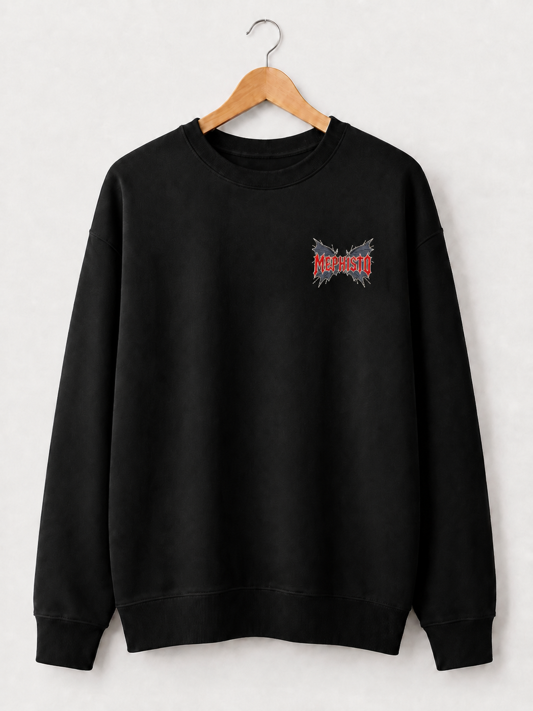 Mephisto Bat Wing Embroidered Crewneck Sweatshirt
