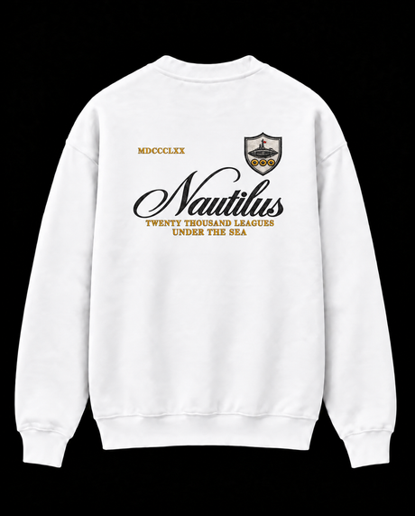De La Forme Nautilus Submarine Embroidered Black Crewneck Sweatshirt