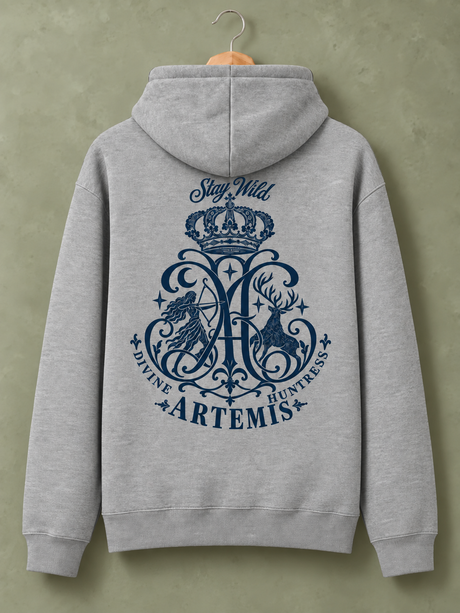 De La Forme Artemis Divine Huntress Embroidered Black Oversized Sweatshirt