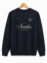 De La Forme Nautilus Submarine Embroidered Black Crewneck Sweatshirt
