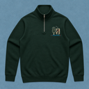 De La Forme Around the World in 80 Days Stencil Half Zip Crew (Vegan-Friendly)