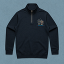 De La Forme Around the World in 80 Days Stencil Half Zip Crew (Vegan-Friendly)