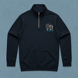 De La Forme Around the World in 80 Days Stencil Half Zip Crew (Vegan-Friendly)