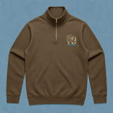 De La Forme Around the World in 80 Days Stencil Half Zip Crew (Vegan-Friendly)