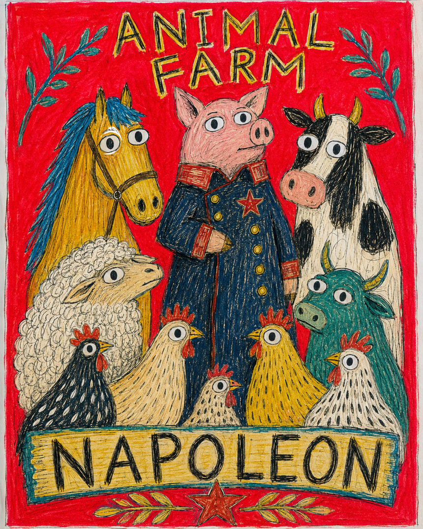 De La Forme Animal Farm “Napoleon” Star Embroidered Oversized Sweatshirt