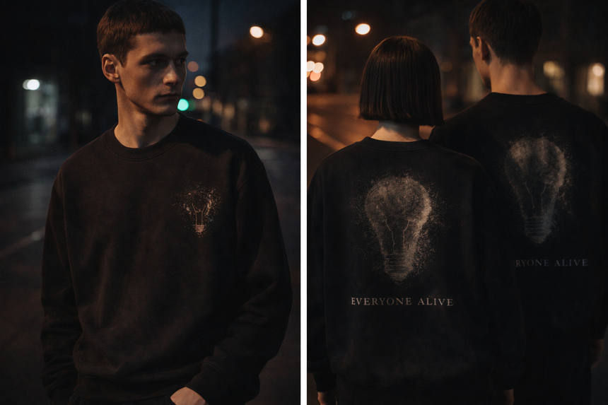 De La Forme Everyone Alive Distressed Graphic Sweatshirt