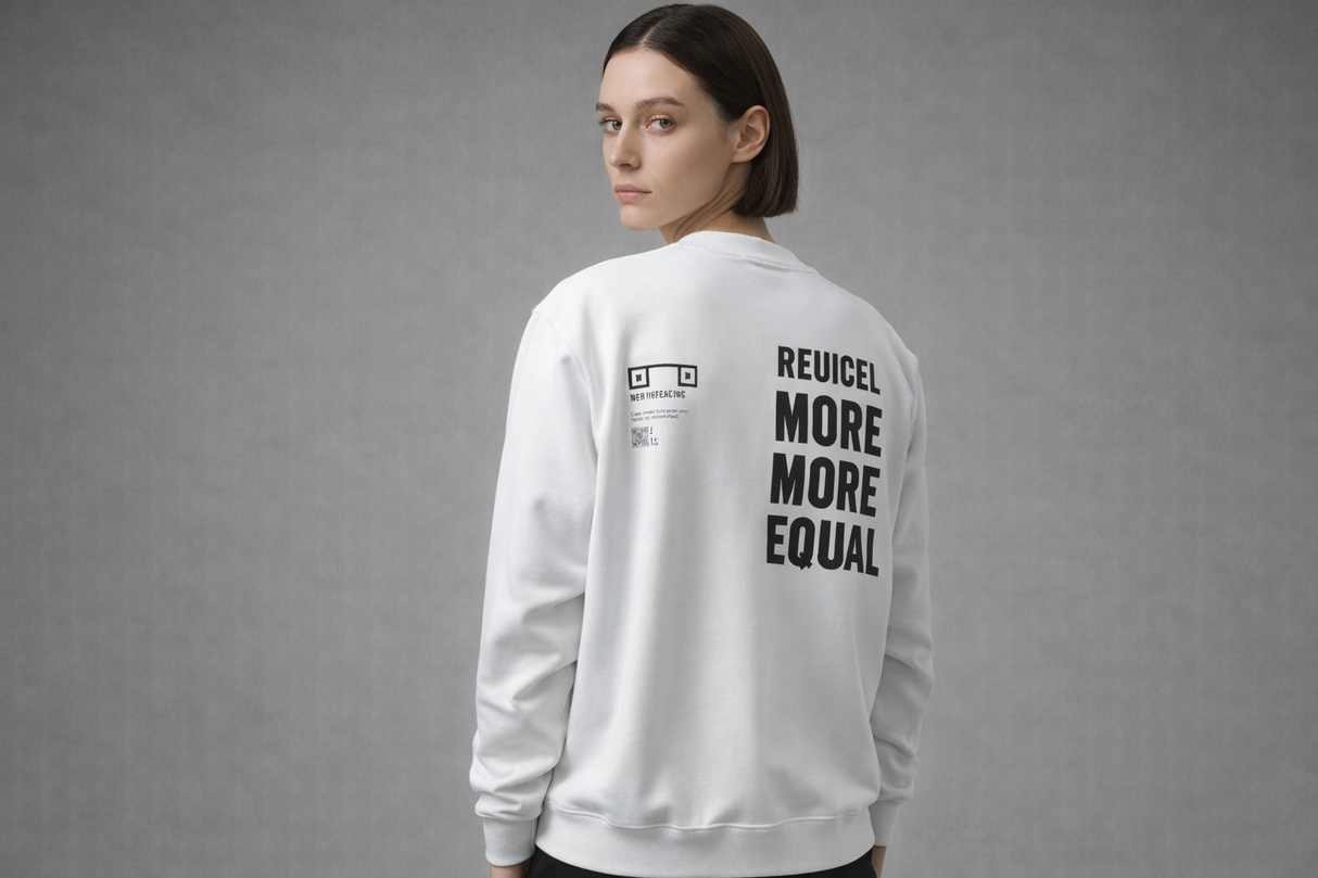 MORE EQUAL — Error: Identity Crewneck White