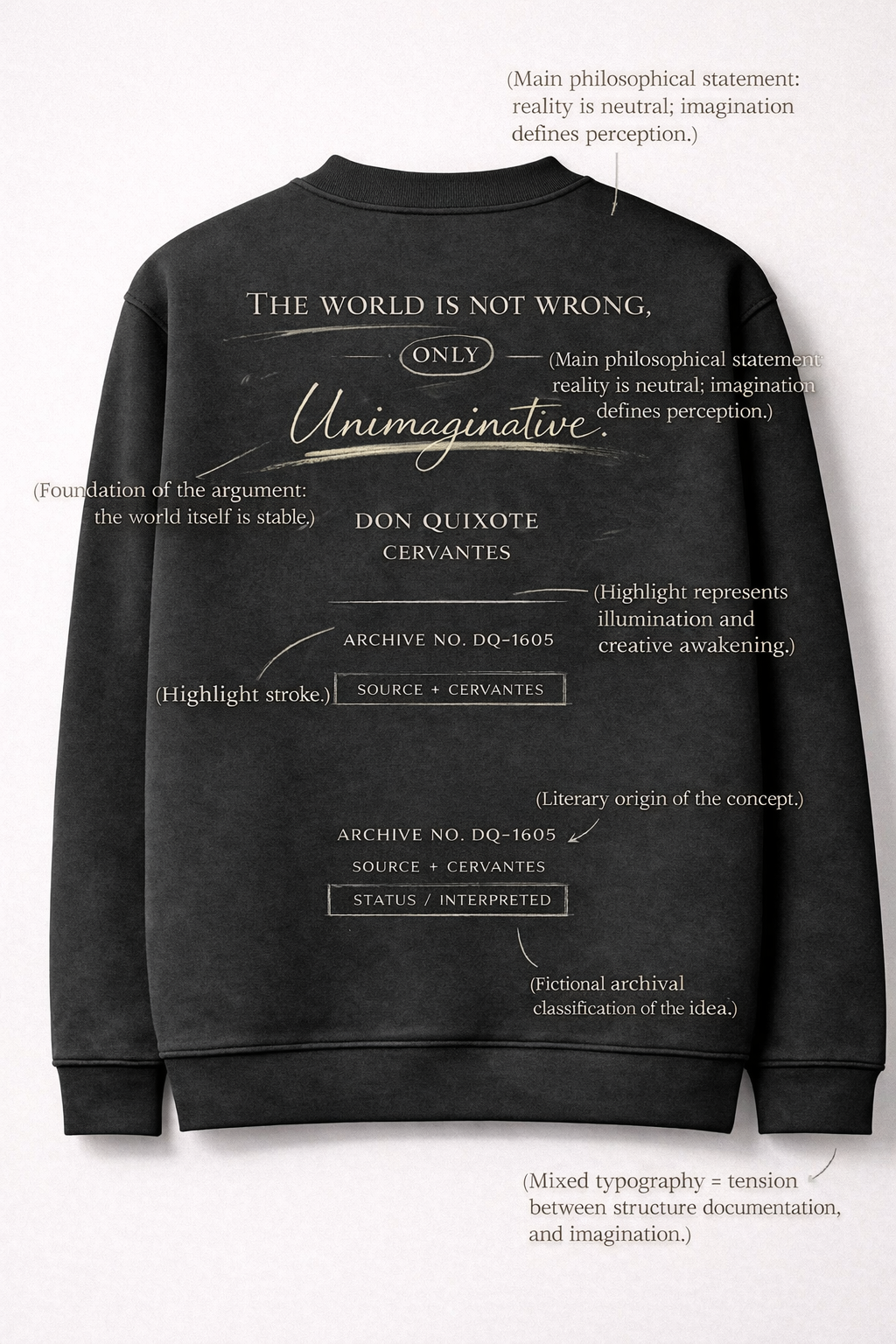 Don Quixote Archive 1605 Minimalist Sweatshirt