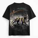 De La Forme Korean Minhwa Tiger Graphic T-Shirt — Minimal Ink Wash & Gold Accent Design