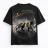 Korean Minhwa Tiger Graphic T-Shirt — Minimal Ink Wash & Gold Accent Design