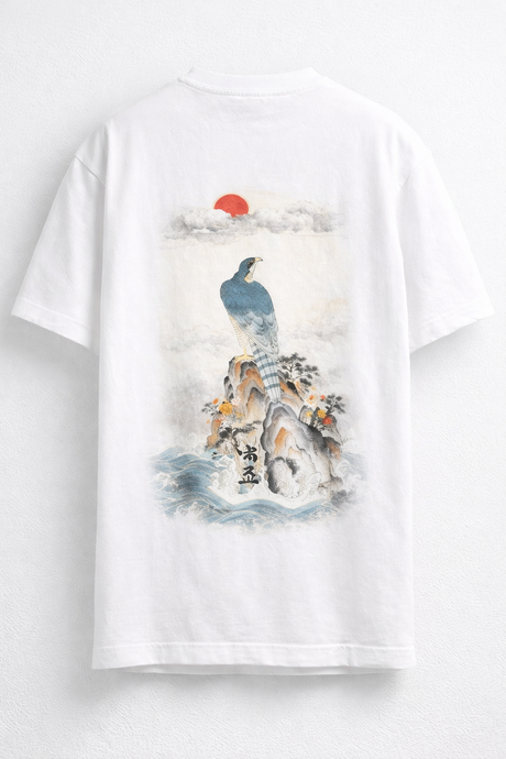 Dokdo Guardian — Minhwa Hawk Archive Oversized T-Shirt