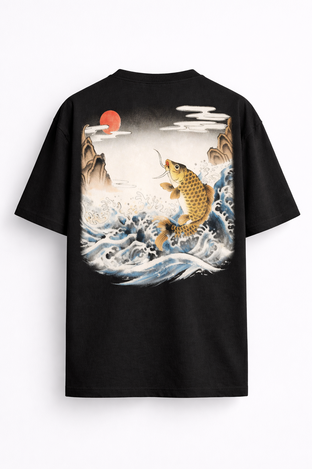 Carp Ascent Patch T-Shirt — East Asian Archive Graphic