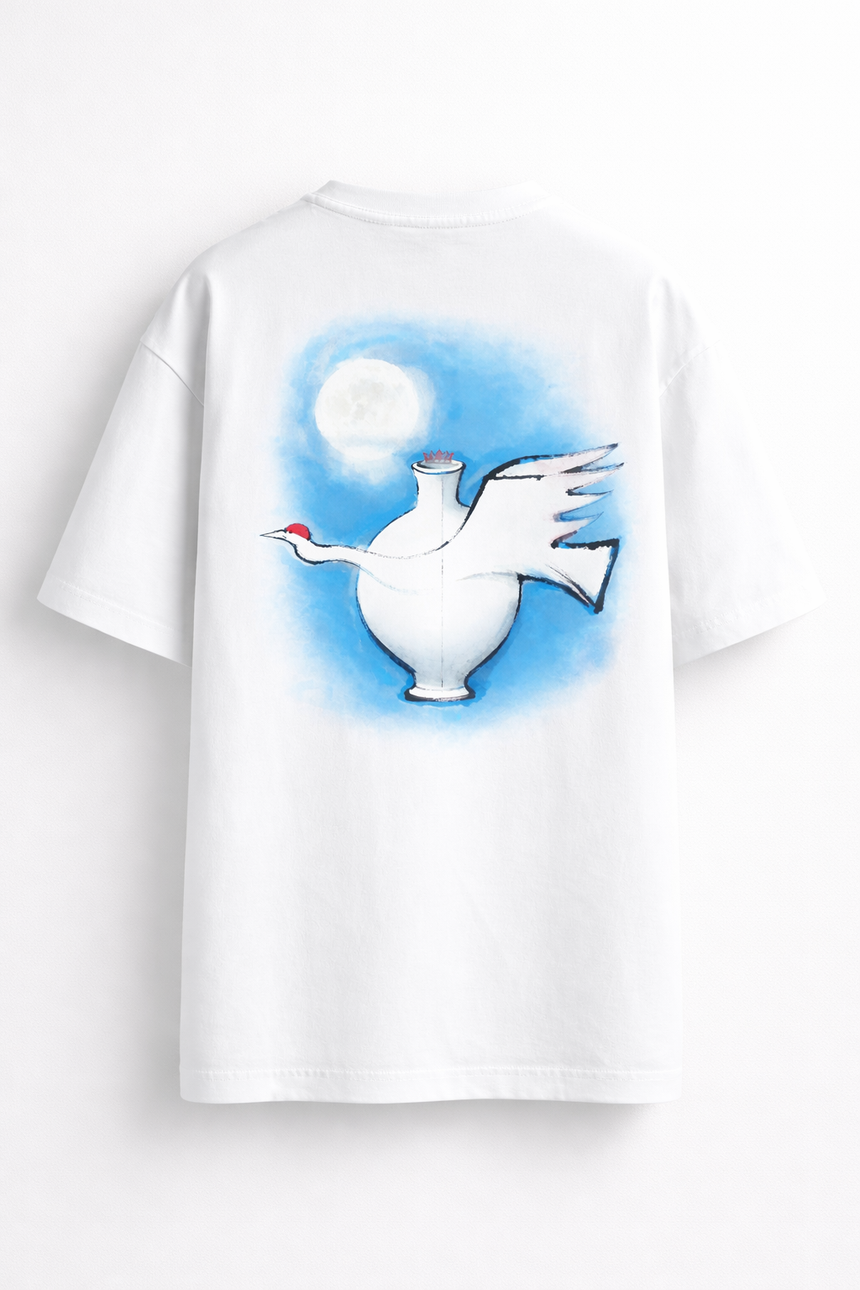De La Forme Dalhangari Crane — Moonlight Transformation Oversized T-Shirt