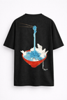Surreal Minhwa Noodle Wave Graphic T-Shirt — Ocean Bowl Edition