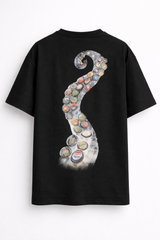 Bottle Cap Octopus — Vintage Ocean Graphic Oversized T-Shirt