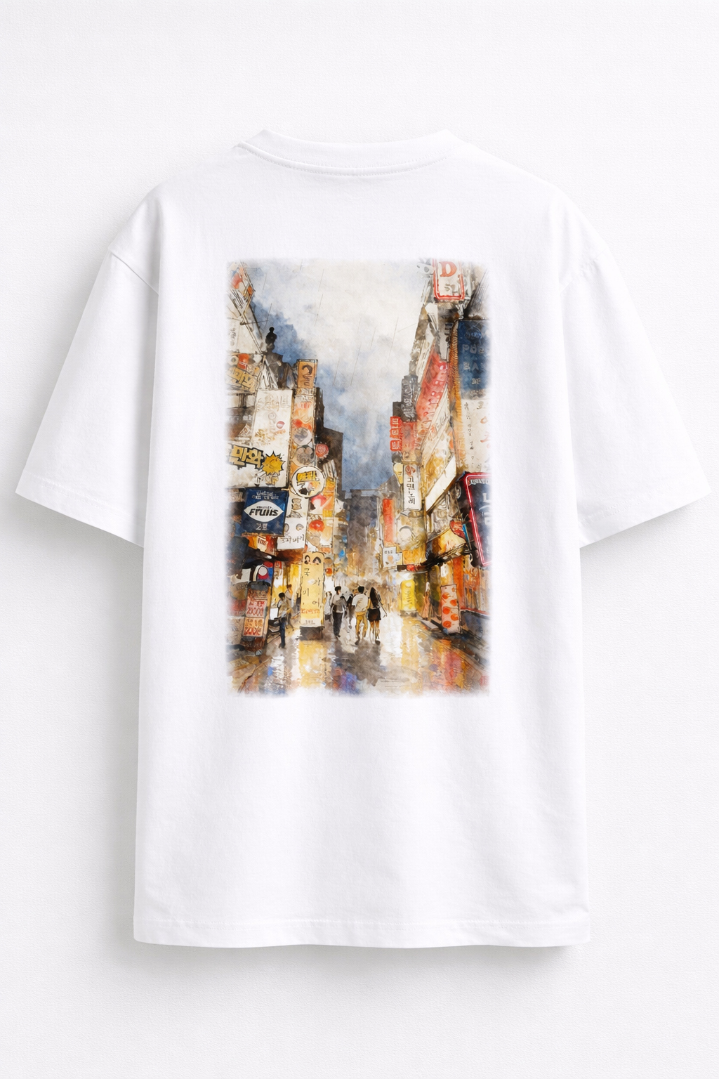 Seoul Neon Archive — Night Street Study Oversized T-Shirt