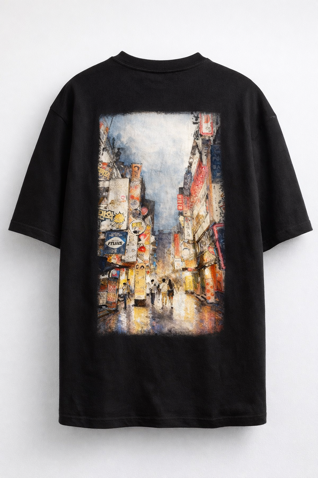 Seoul Neon Archive — Night Street Study Oversized T-Shirt